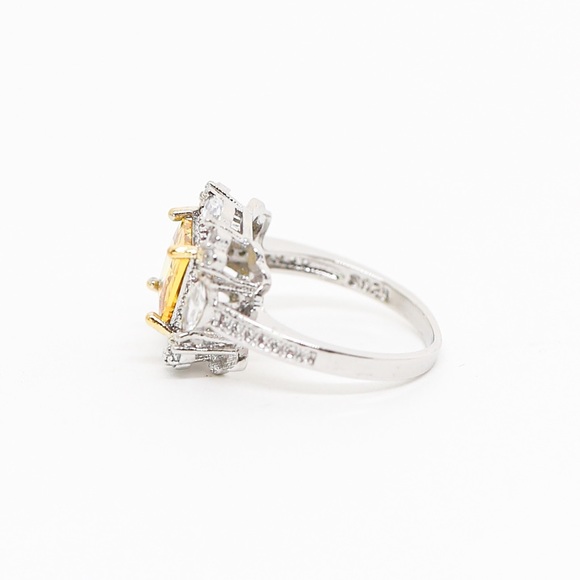 18k Gold Dipped Yellow Pink Topaz Engagement - Picture 6 of 12